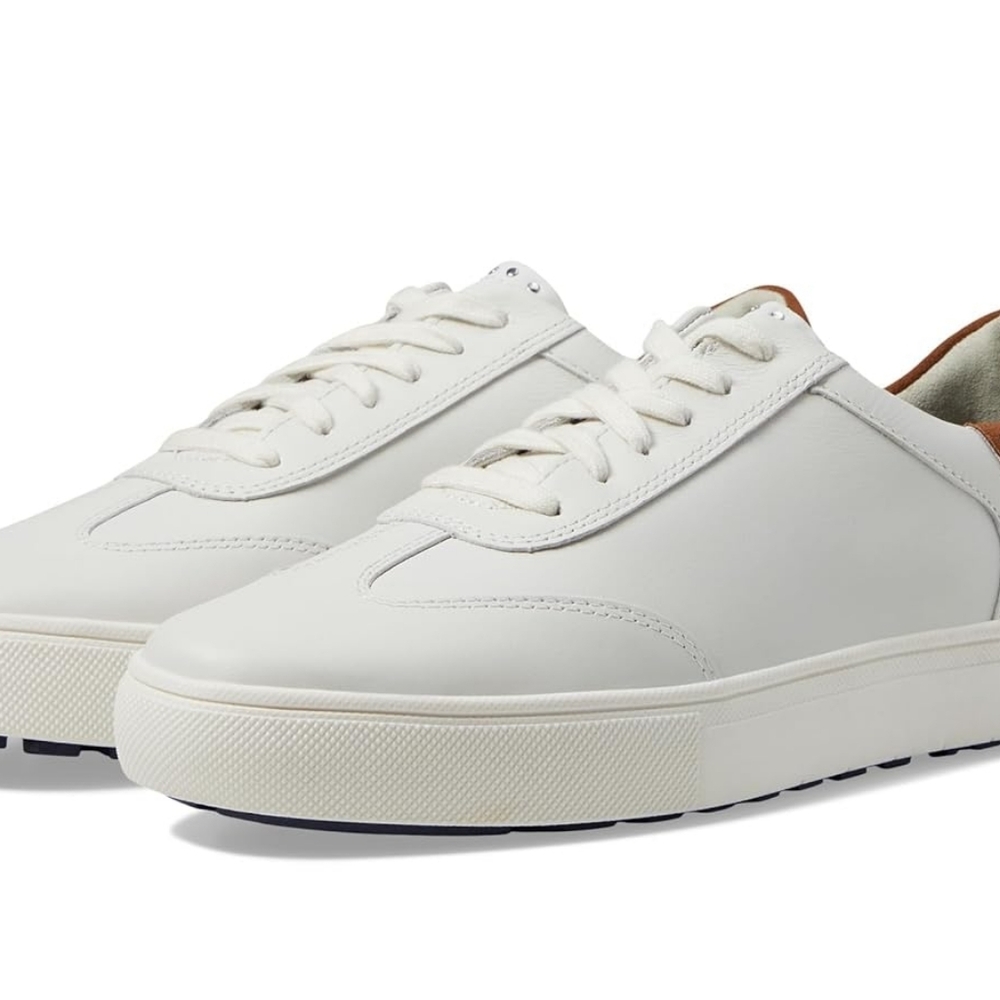 Johnson And Murphy Woman's White Leather Sneakers